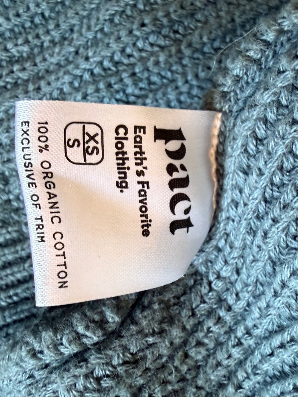 PACT 100% Organic Cotton Long Open Cardigan - Dusty Slate Blue XS / S - Picture 7 of 8